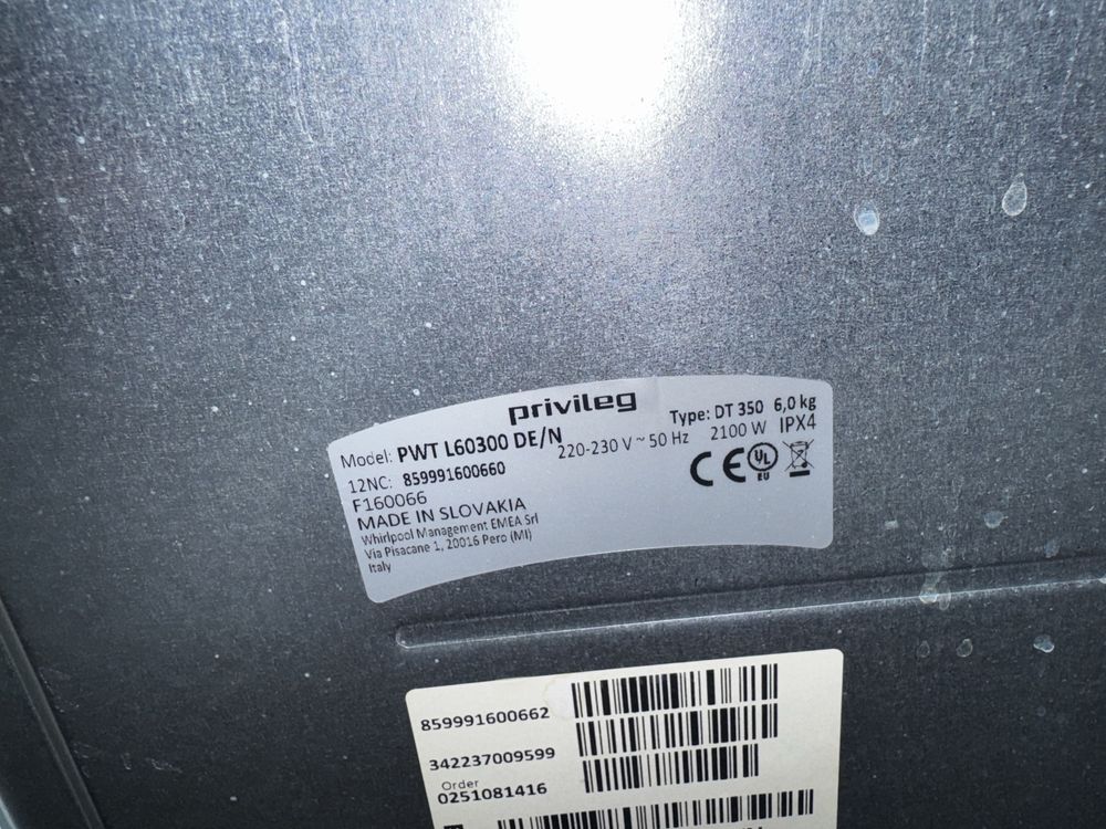 Pralka Privileg Pwt l60300 6 kg A++ 1000 obr