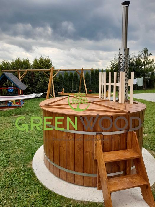 Balia ogrodowa f180 KOMPLETNA z PIECEM wewnętrznym na drewno