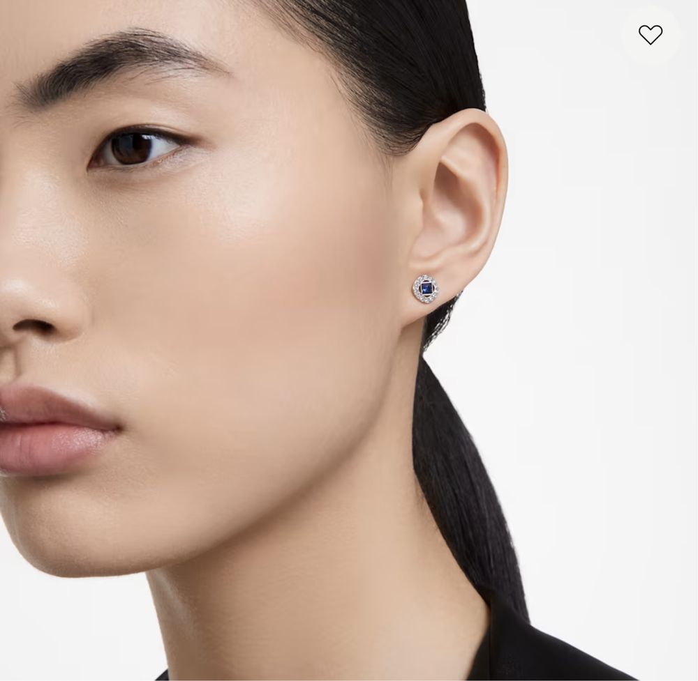 Swarovski сережки з голубим камінчиком