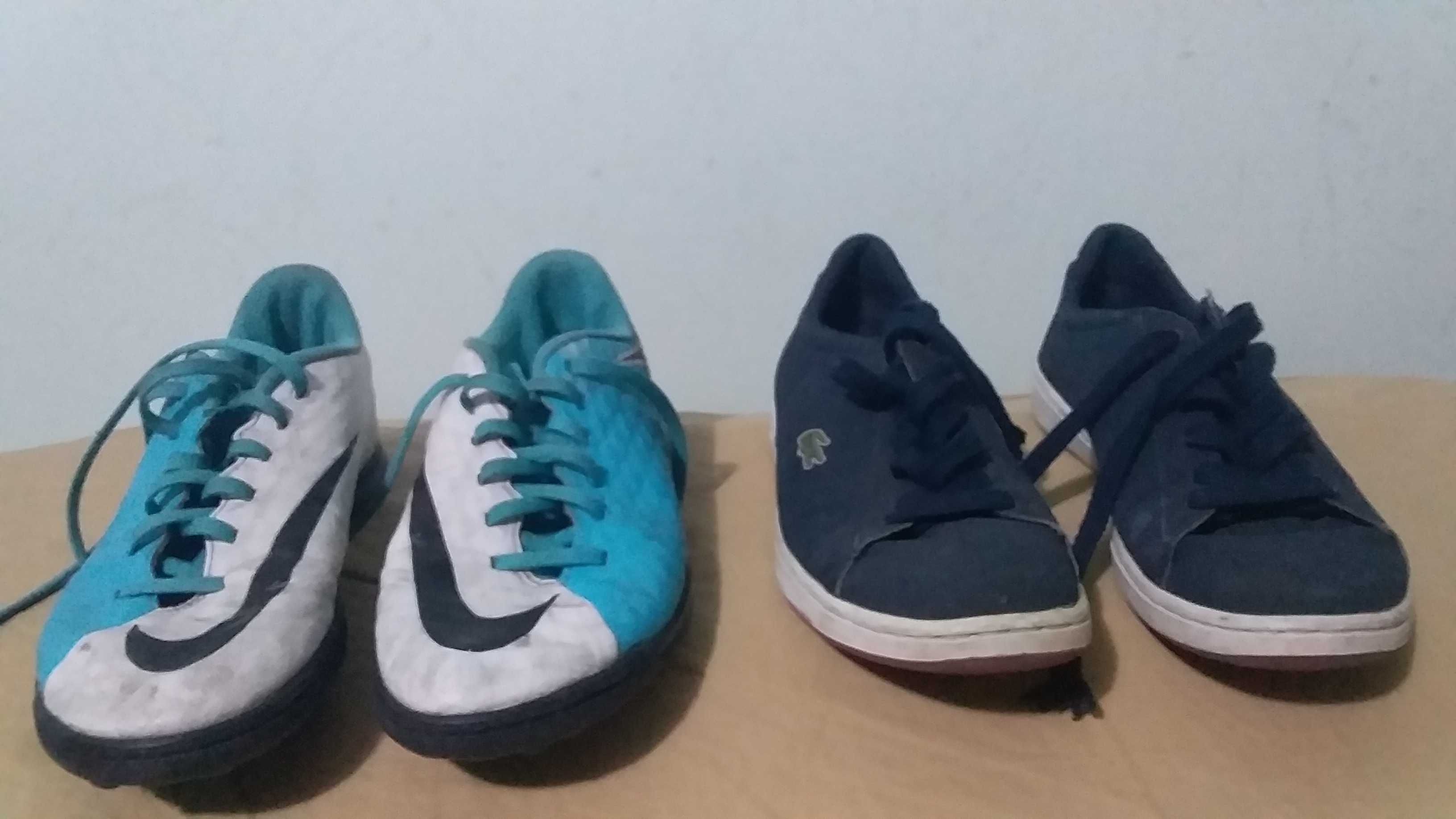 Футзалки,сороконіжки,кросівки підліткові-Nike-38/23.5;LACOSTE-37/23,5