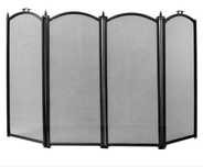 4-panelowa osłona przeciwpożarowa, metalowa, czarna fire vida stanton