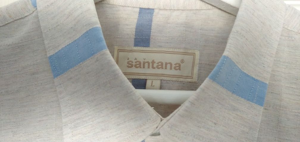 Lux koszula męska Santana 100% bawełna jak len bawełniana jak lniana L