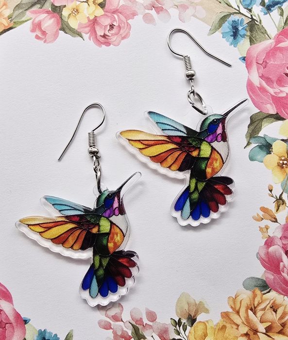 Kolibry koliberki ptaki ptaszki kolczyki Fashion Jewelry Modne