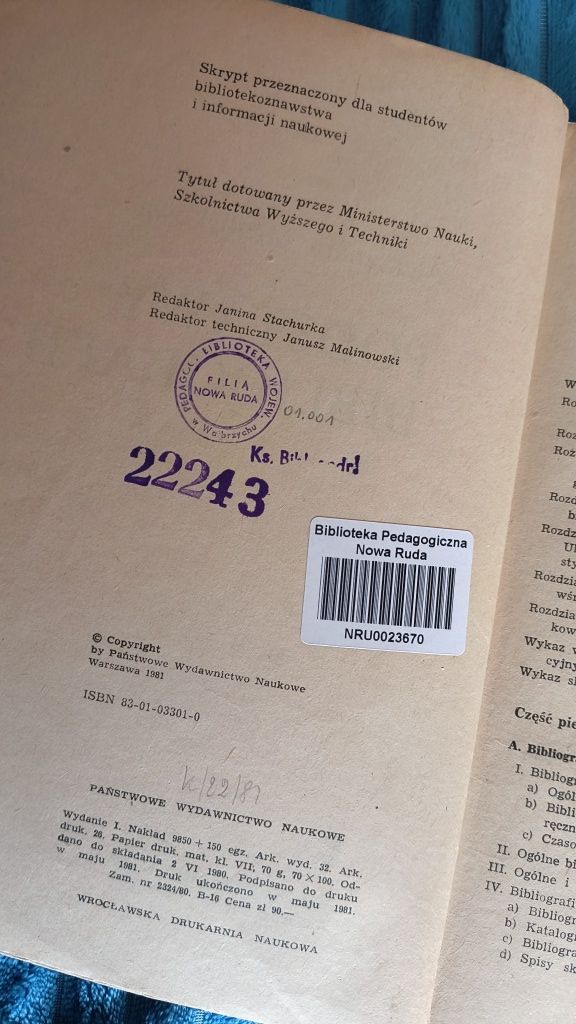 Podstawy Bibliografii Aleksandra Mendykowa