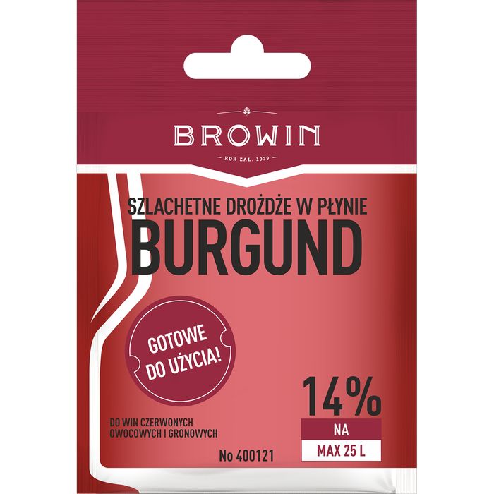 Drożdże winiarskie Burgund bez namnażania - 20 ml BROWIN