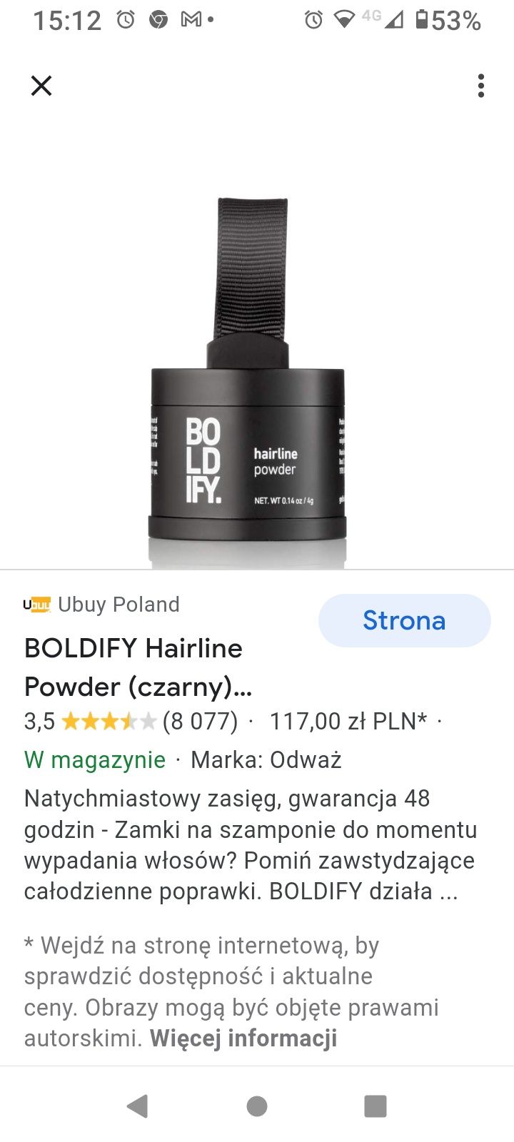 Puder do włosów bląd Boldify