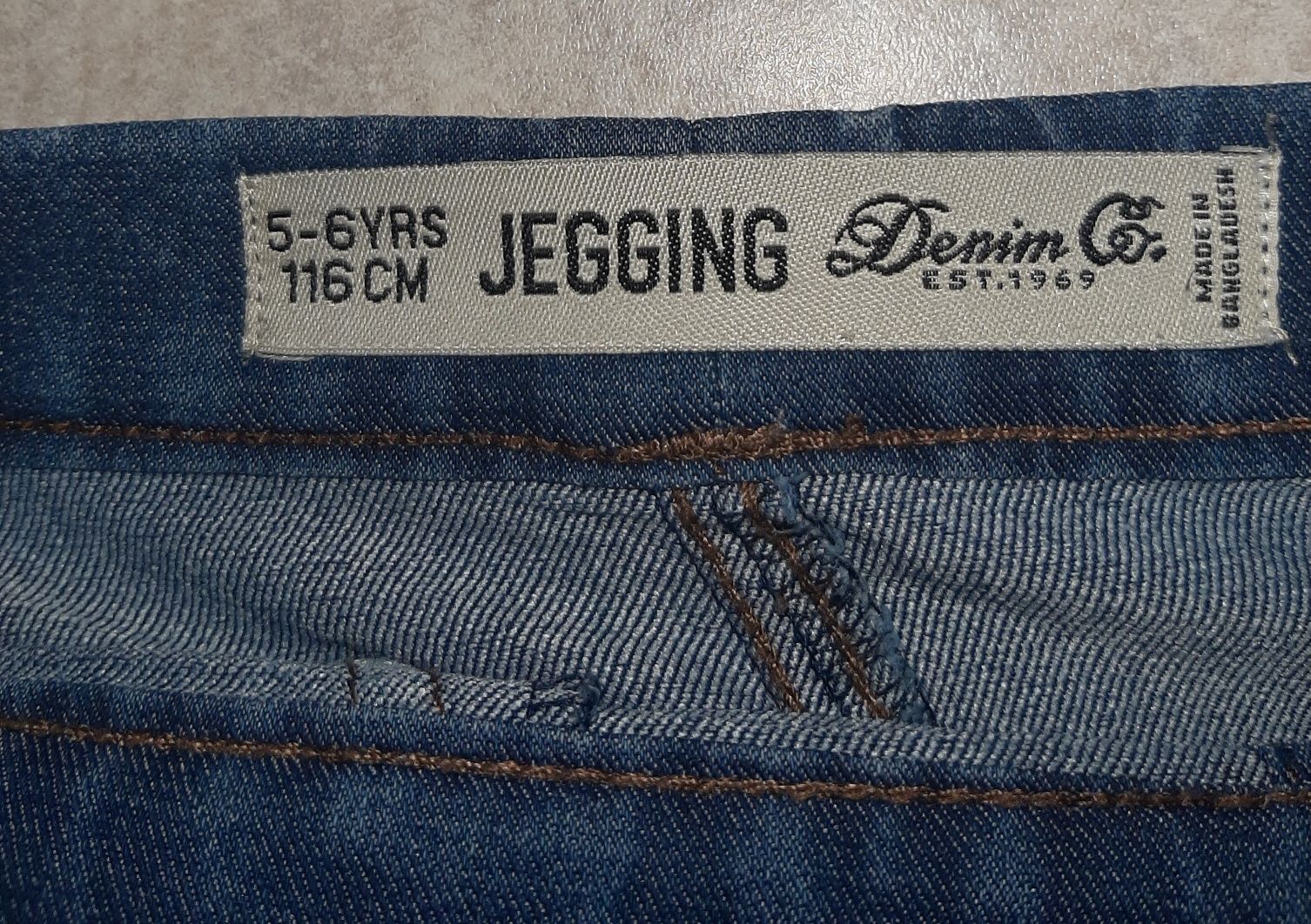 Jegginsy jeansowe legginsy 116 cm