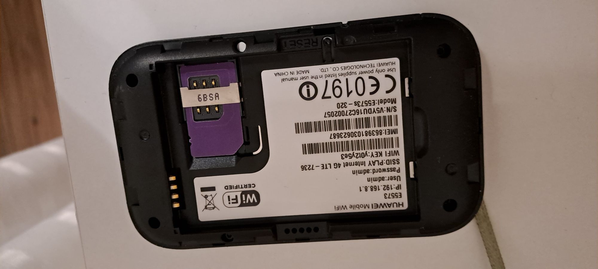 Modem WiFi HUAWEI E5573, Play 4G LTE