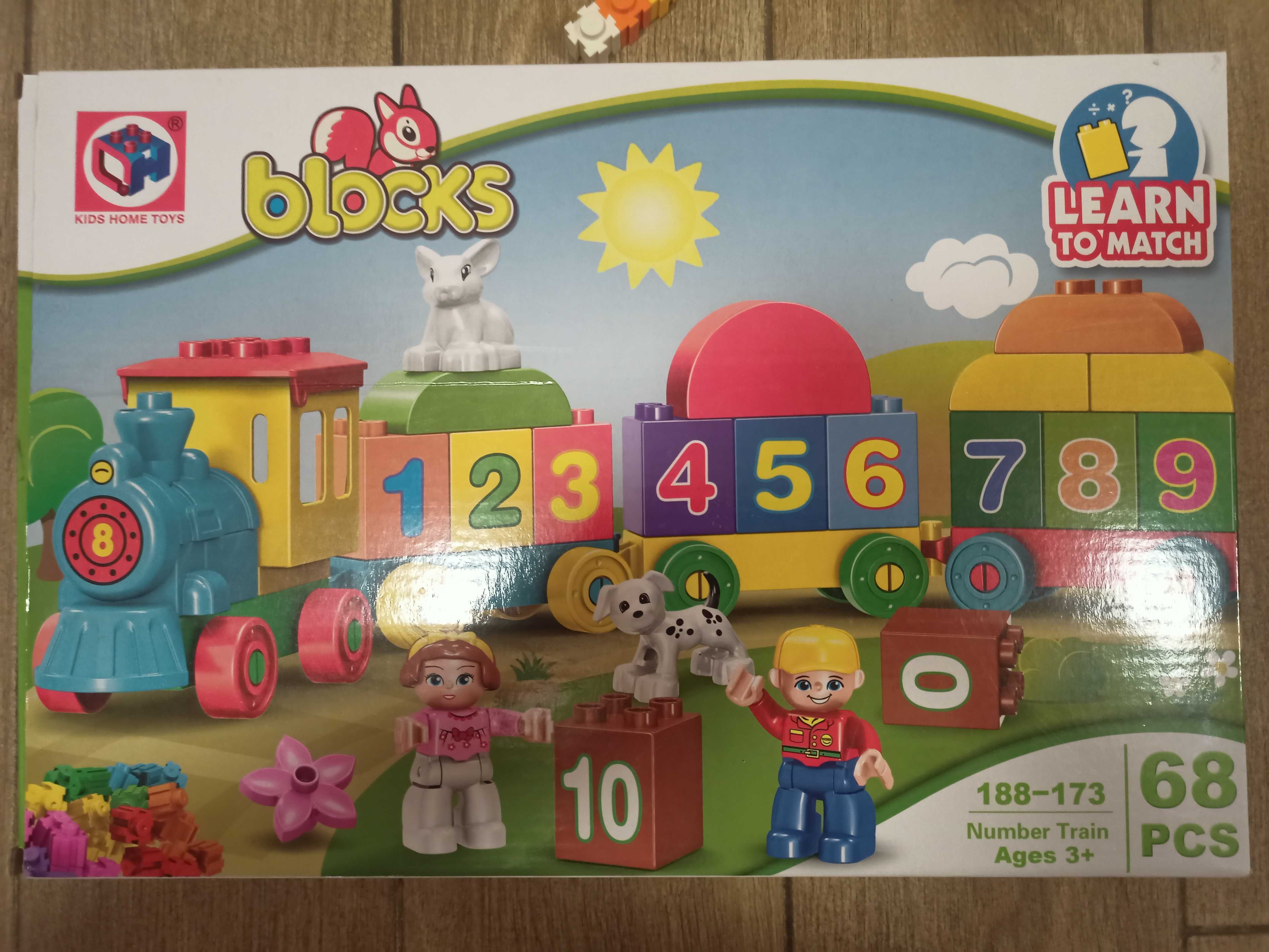 Конструктор Kids Home Toys Поезд с тремя вагонами Учим цифры 188-173