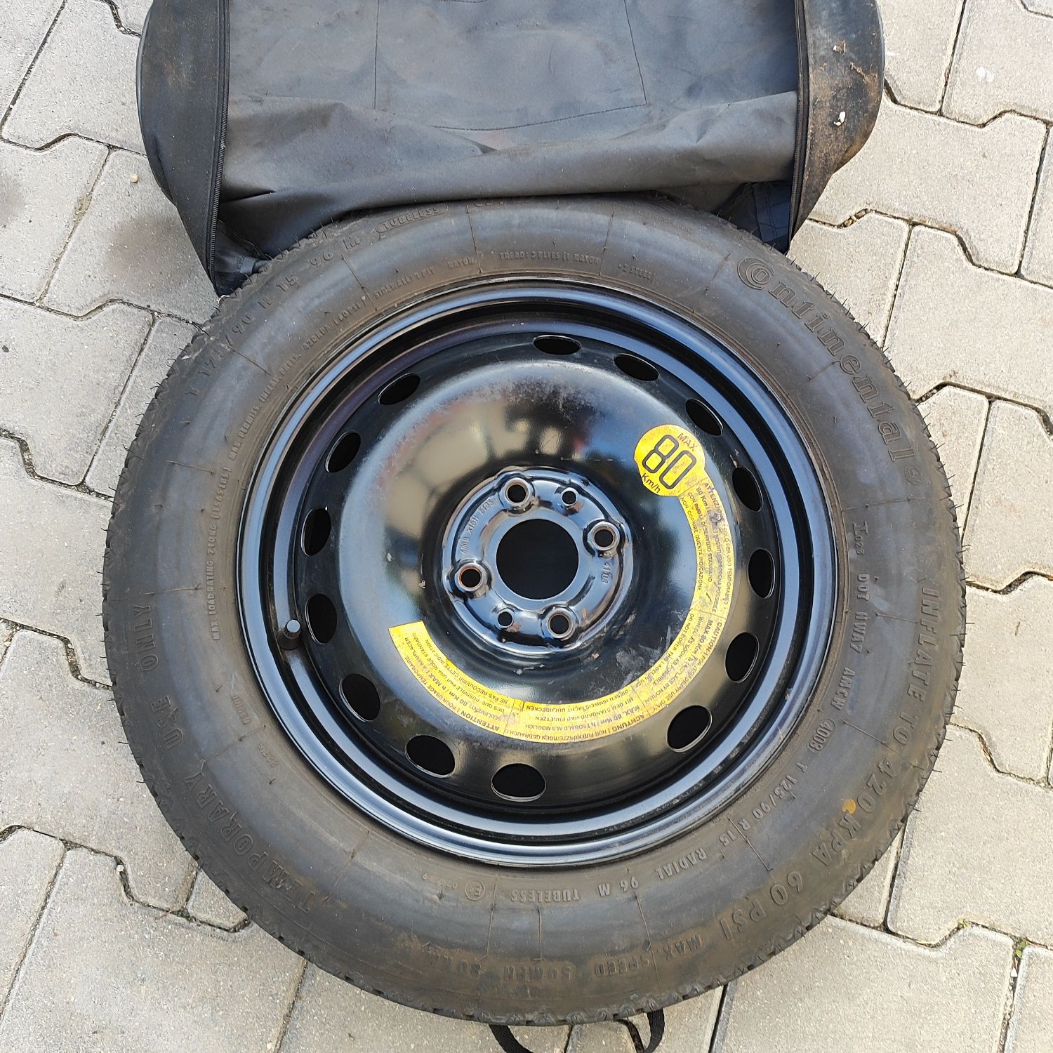 FIAT Koło dojazdowe 125/90 R15 Continental 4x98 Pokrowiec dojazdówka
