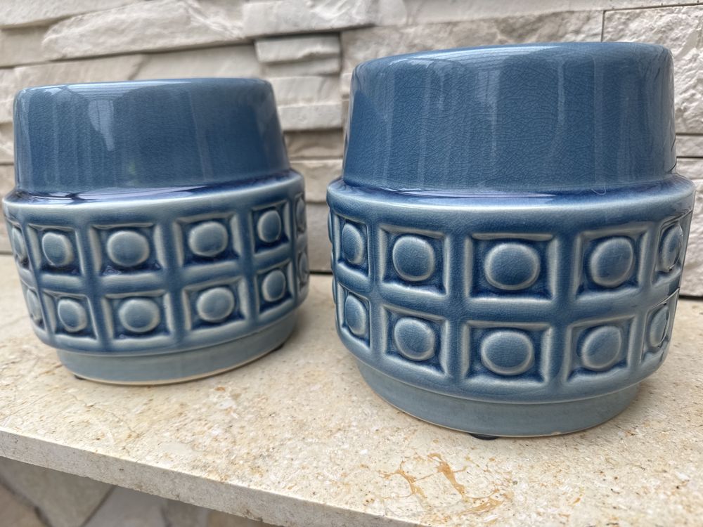 Home&you ceramiczna doniczka z krakelury doniczki 2szt komplet