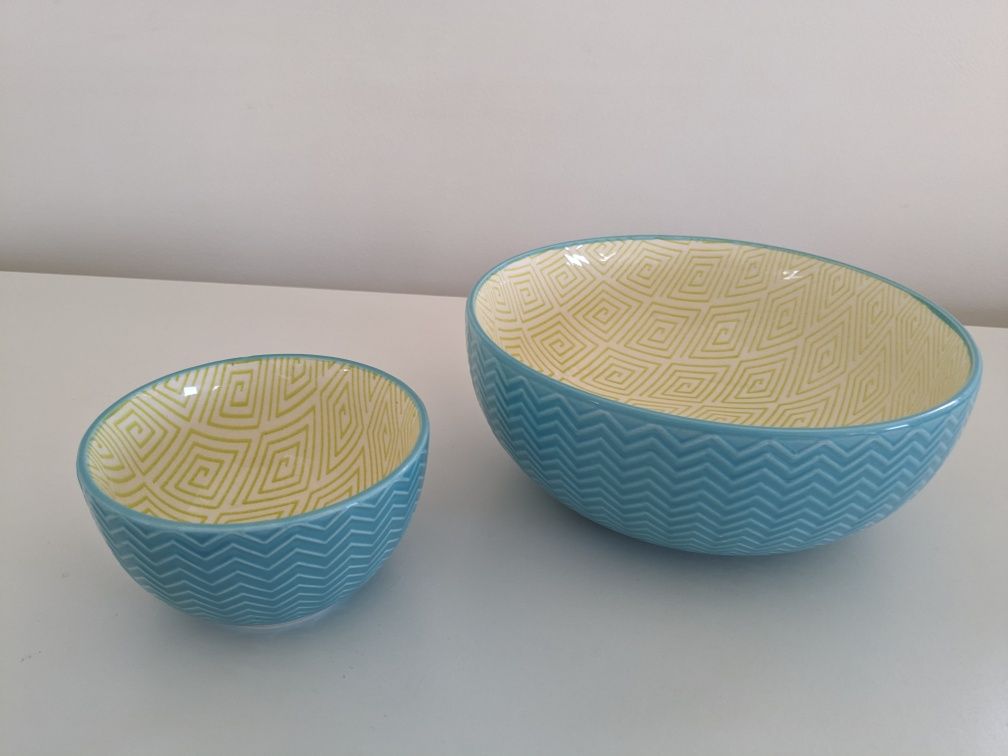 Komplet 2 x miska salaterka ceramiczna 21 cm i  12 cm