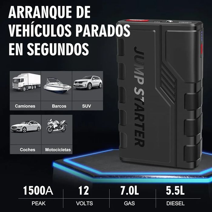 [Novo] Booster / Jump Starter / Arrancador Bateria Carros 12V - 1500A