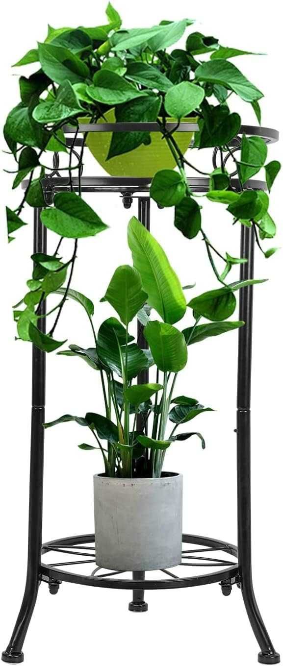 kwietnik stojak na rośliny trzy poziomowy metalowy Vintage