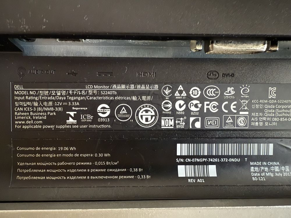 Monitor dotykowy Dell S2240Tb