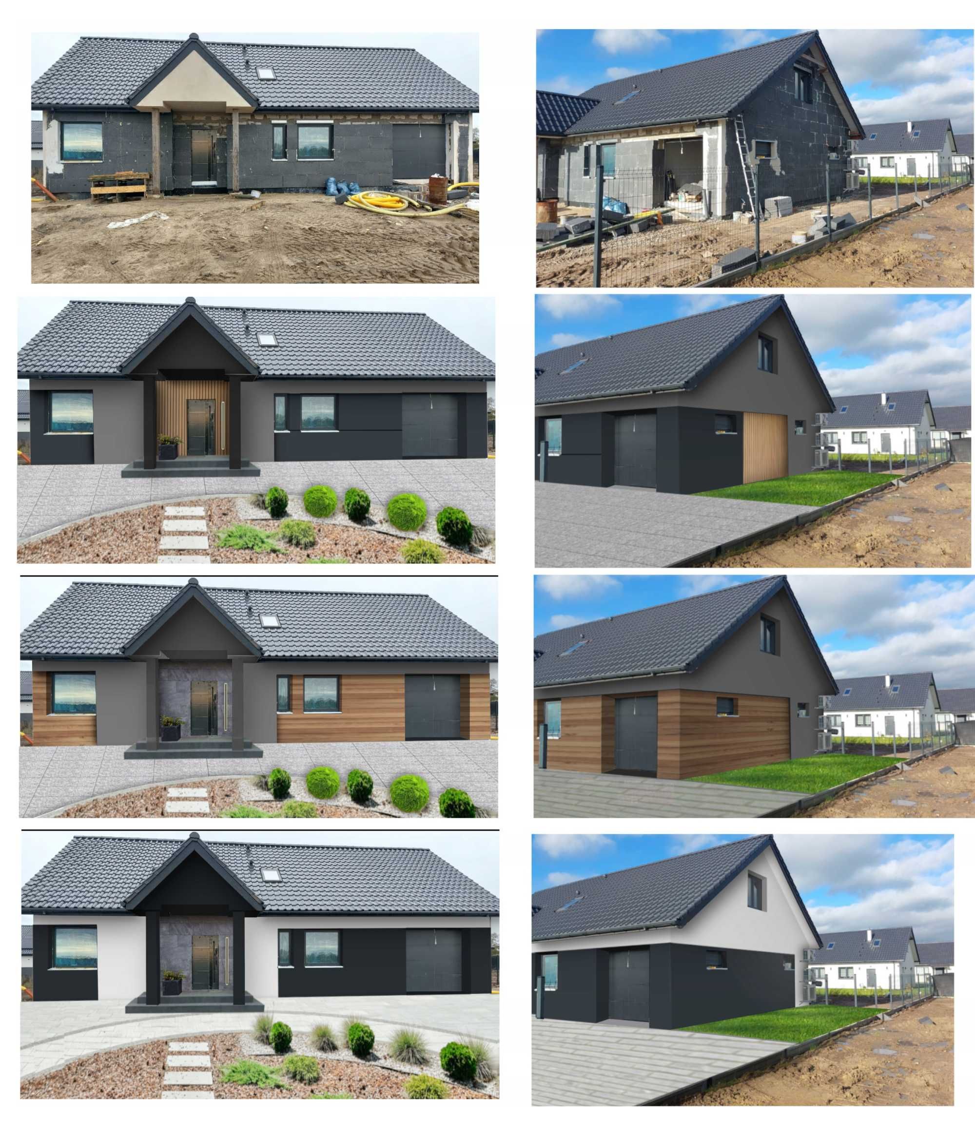 150 zł za ścianę - kilka propozycji - Elewacja,  Projekt elewacji
