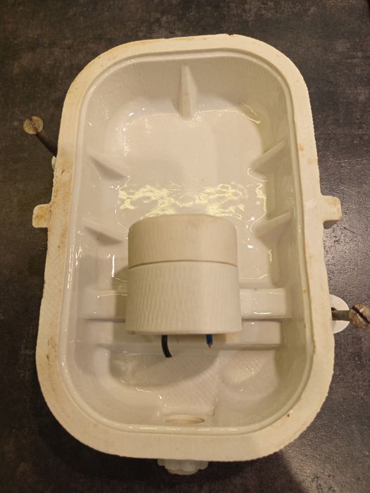 Lampa oprawa kanałowa, przemysłowa OPKZ-60 loft, PRL