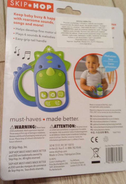 Skip Hop, Zoo Dinozaur, Aktywny telefon nowy