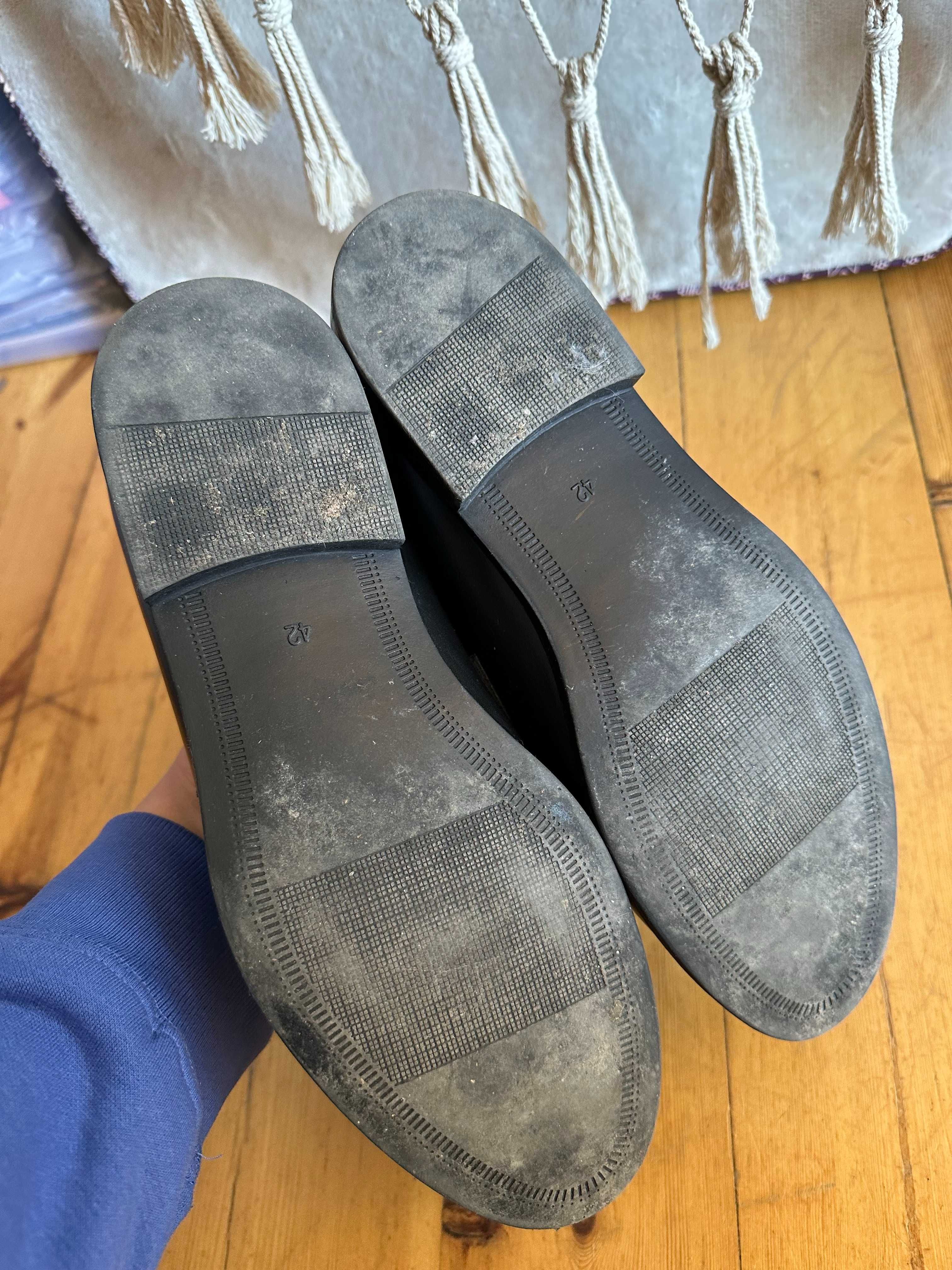 Mokasyny męskie loafersy czarne zalando essentials 42