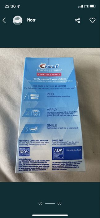 Paski wybielajace crest USA x10