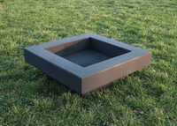 Palenisko ogrodowe kwadratowe 63x63x23 stalowe, czarne, żaroodporne
