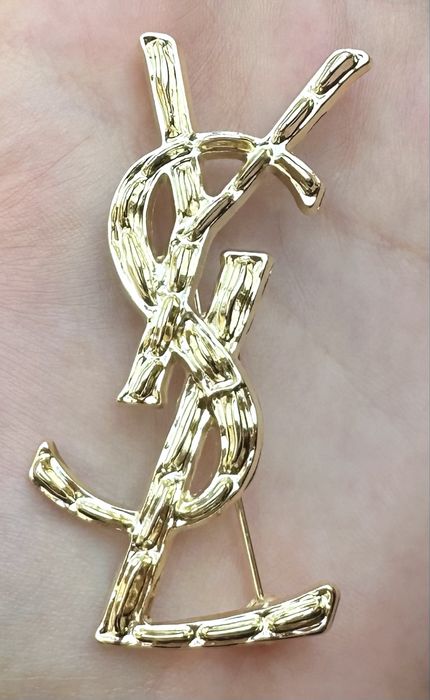 Broszka Zawieszka YSL złota  6,7 cm