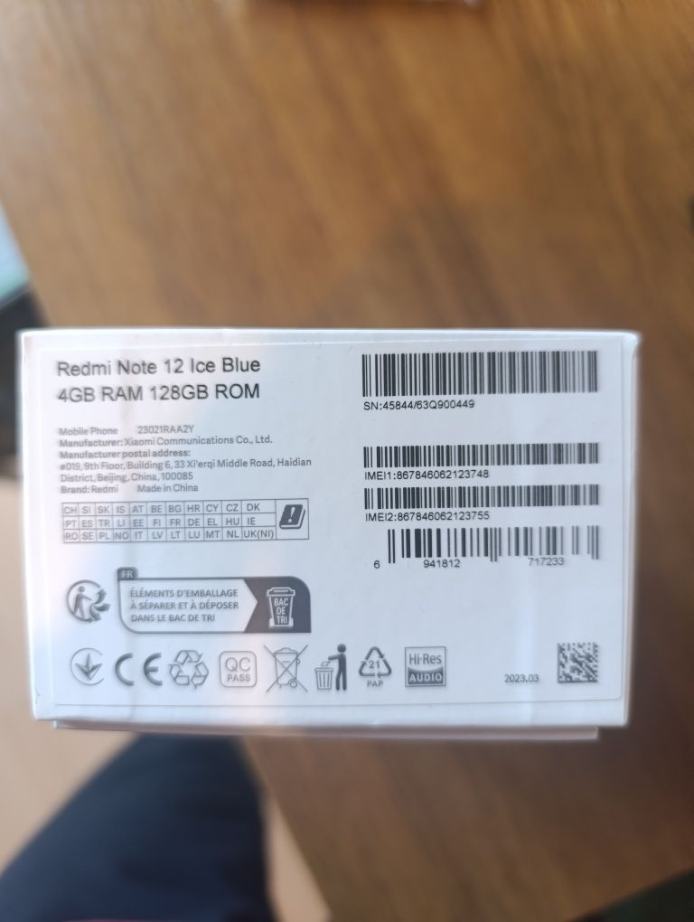 Мобильный телефон Redmi Note 12 4G,4/128