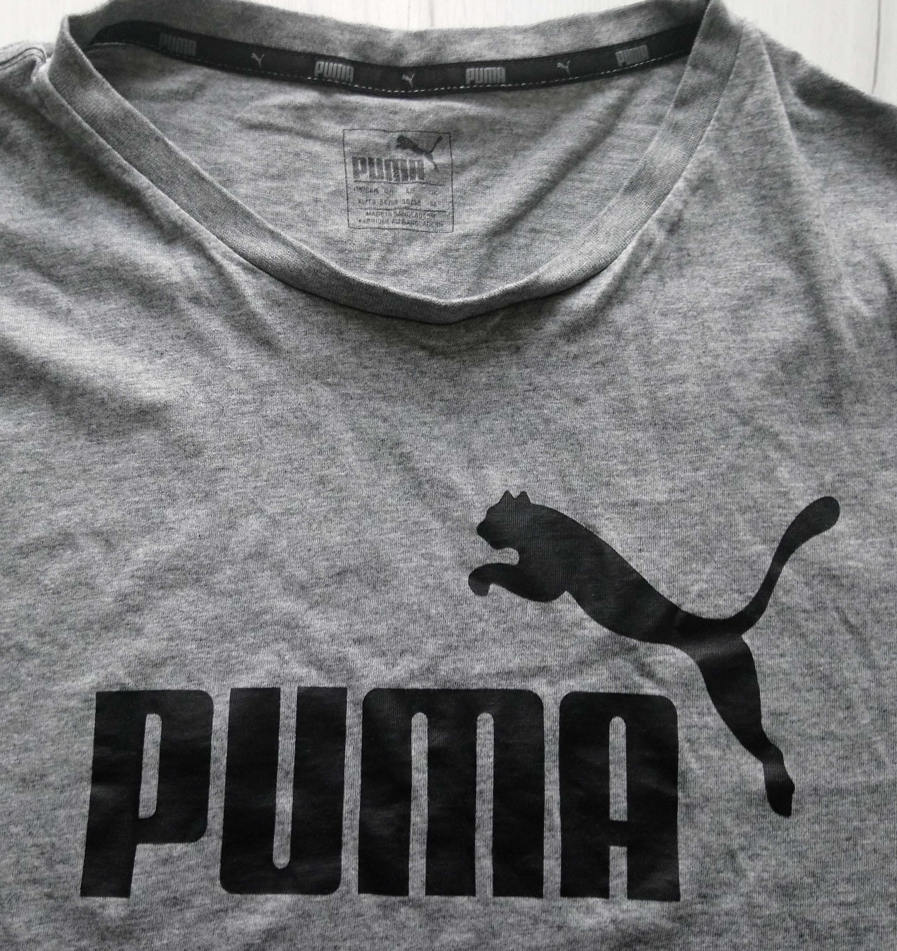 Efektowna koszulka męska t-shirt PUMA rozmiar XL szara