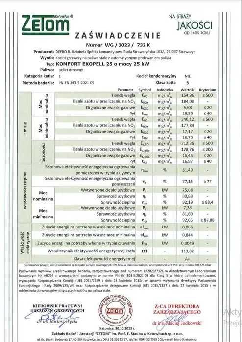 piec kocioł Defro KOMFORT EKOPELL 25 KW kocioł na pellet