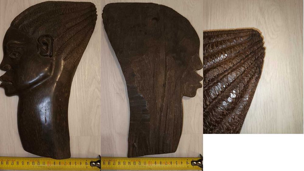 Conjunto de bustos africanos em pau preto e pau rosa