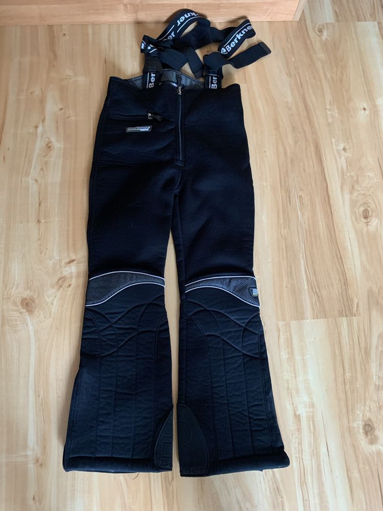 Spodnie narciarskie BERKNER piankowe czarne szelki 146-152