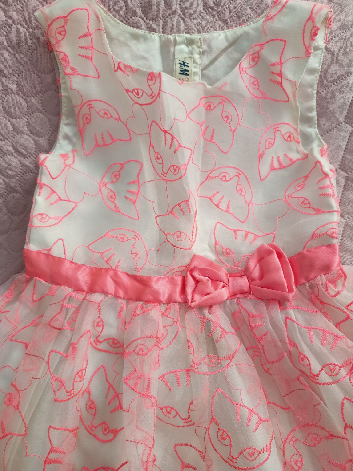 Sukienka koralowa dla dziewczynki 6-7 lat, rozm. 122, H&M