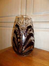 Duży stary ciężki dwukolorowy kryształowy wazon flakon 26 x 17 cm