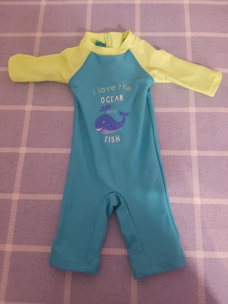 Fato de praia/ piscina protecao uv 12 meses menino