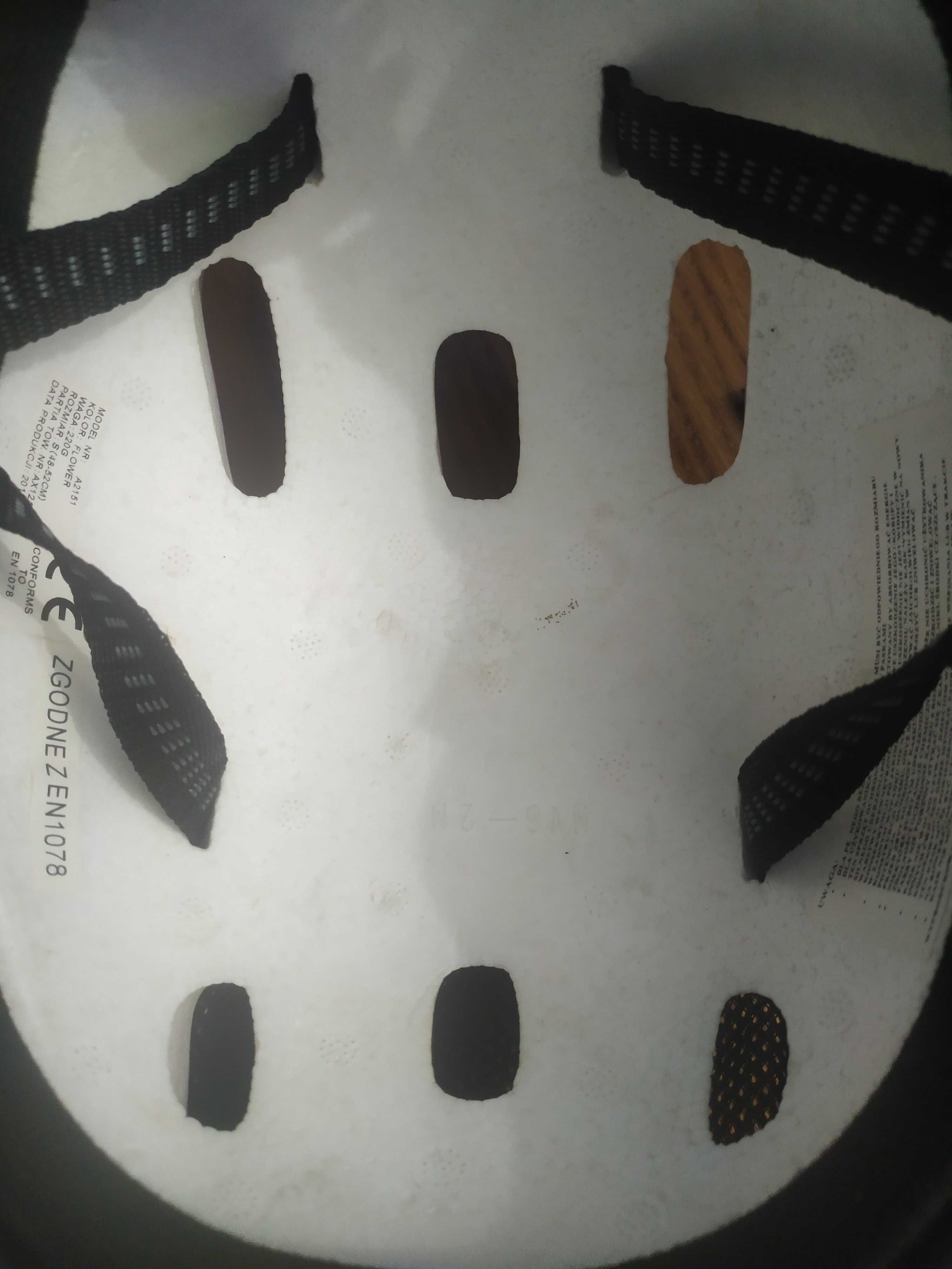 kask rowerowy dla dziewczynki 48-52 cm rozmiar S