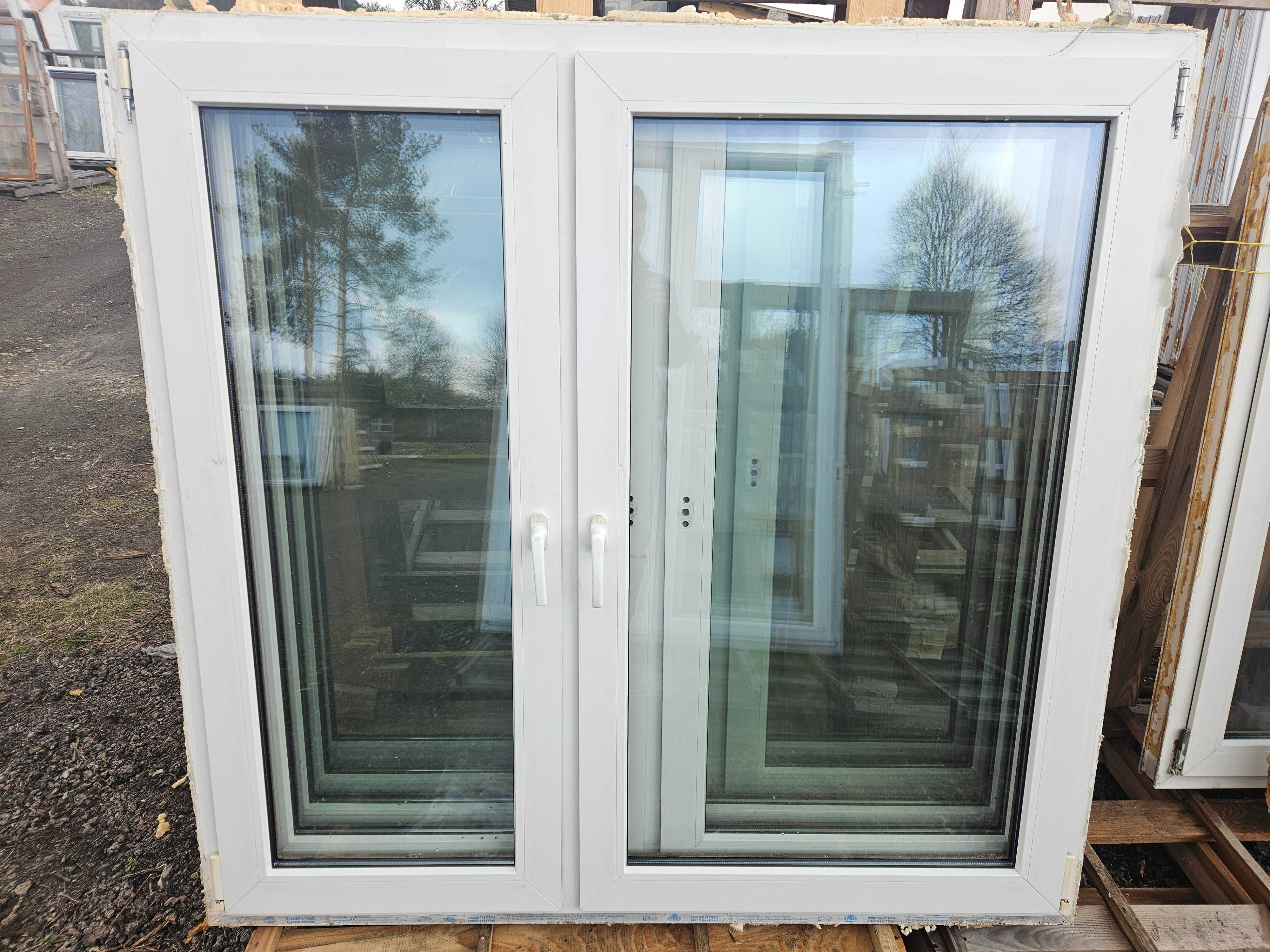 OKNA Plastikowe PCV Dwuskrzydłowe Złoty Dąb 157x150cm 5 sztuk okno