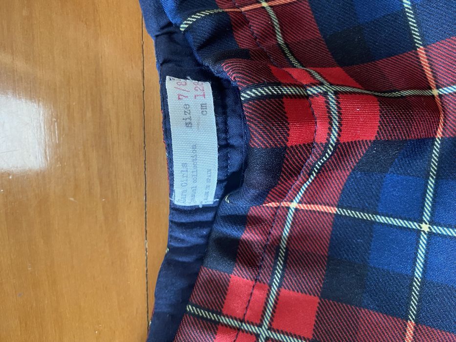 Saia xadrez azul marinho e vermelha zara kids 7/8anos