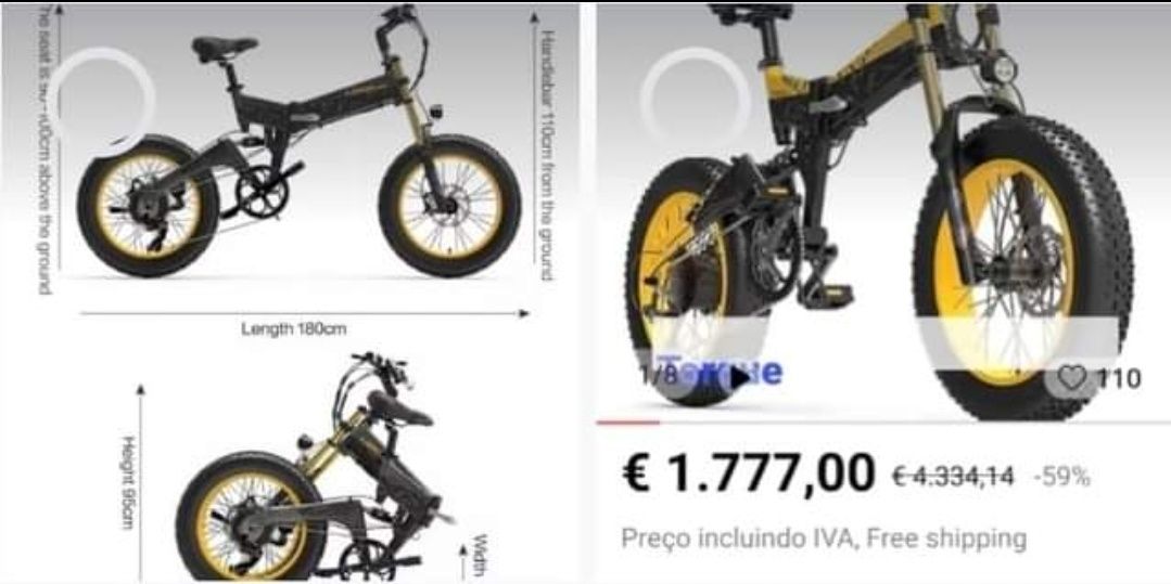 Bicicleta eléctrica dobrável Fat Tires