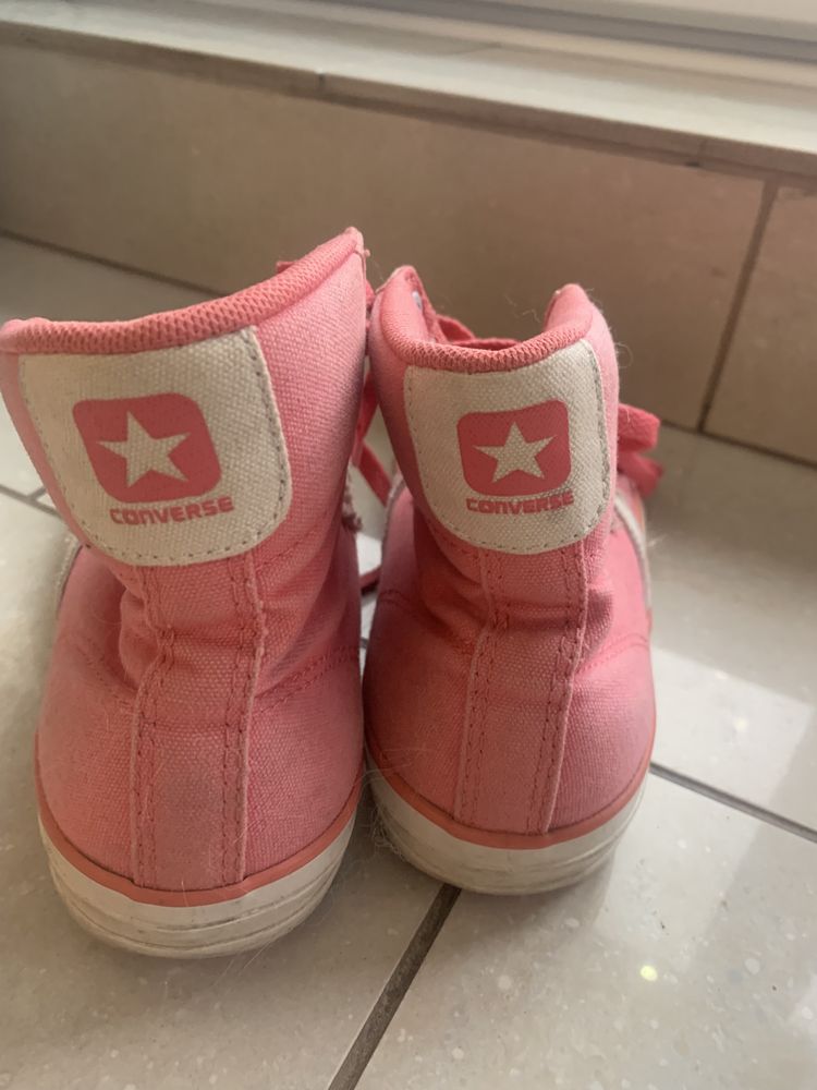 Converse sportowe buty, trampki za kostkę, różowe r. 36