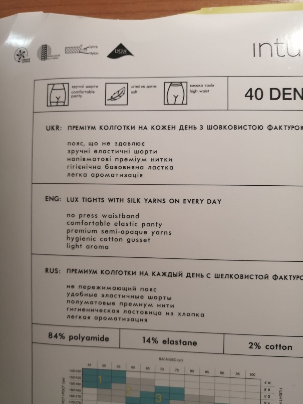 Капроновые женские чёрные колготки колготы 40 den, 2,3,4 р.