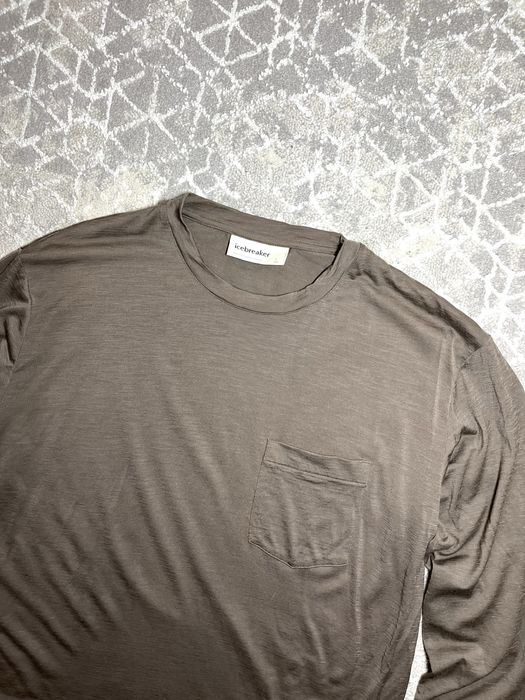 Чоловічий трекінговий лонгслів Icebreaker -з кишенею-розмір Л