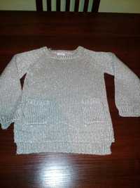 Sweterek dla dziewczynki ze srebrną nitką F&F r.104 na święta