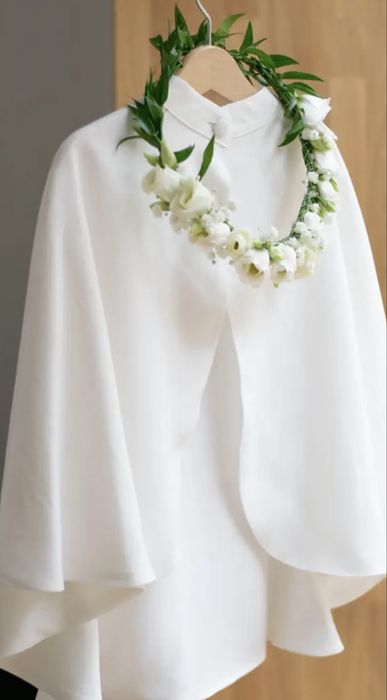 Sukienka komunijna, pelerynka, torebka