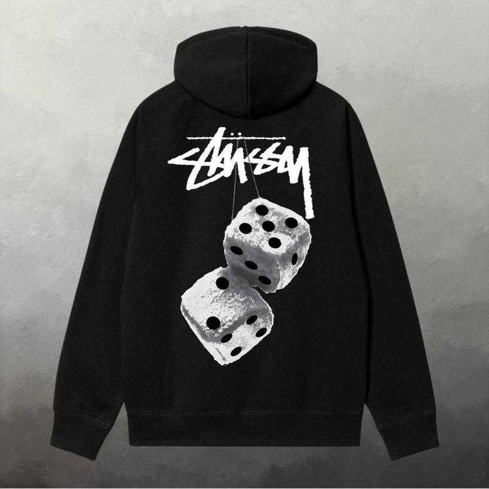 Мужская кофта Stussy Fuzzy Dice » Зип Худи черная Стусси » XS S M L XL