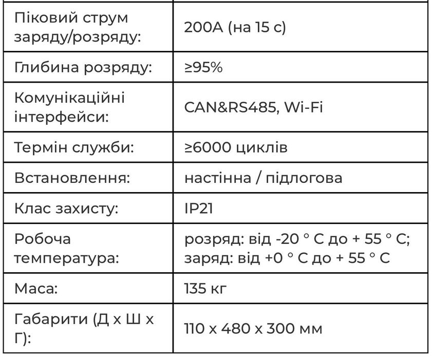 Акумулятор FelicityESS 48V 300Ah LUX-Y-48300LG01