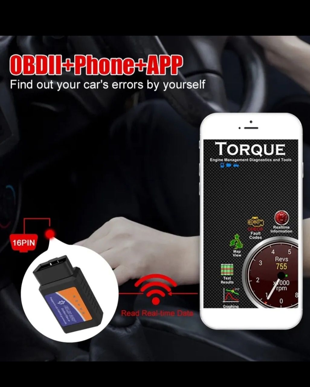Scanner OBD2 Bluetooth Diagnóstico Auto Android, IOS
