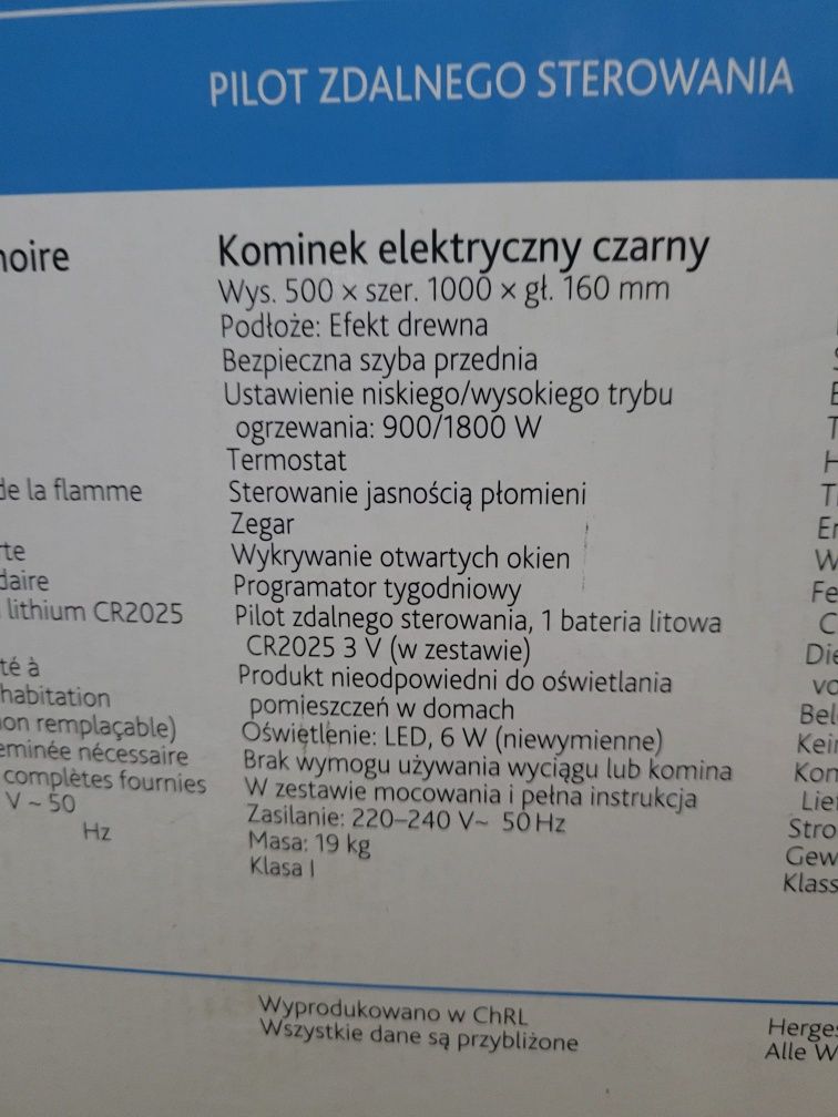 Kominek elektryczny czarny