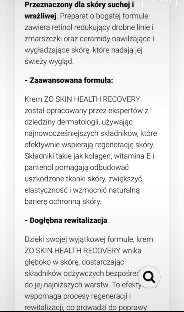 Krem Recovery Creme ZO by Zein Obagi NOWY