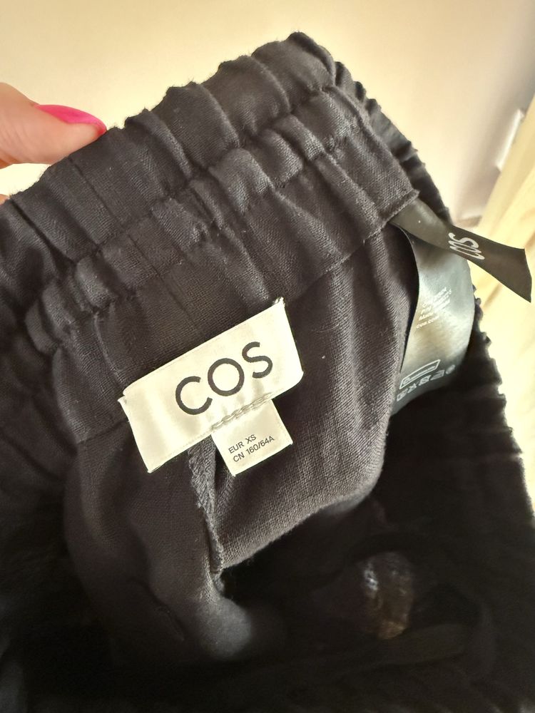Лляні шорти cos, розмір xs (34), бежеві і чорні