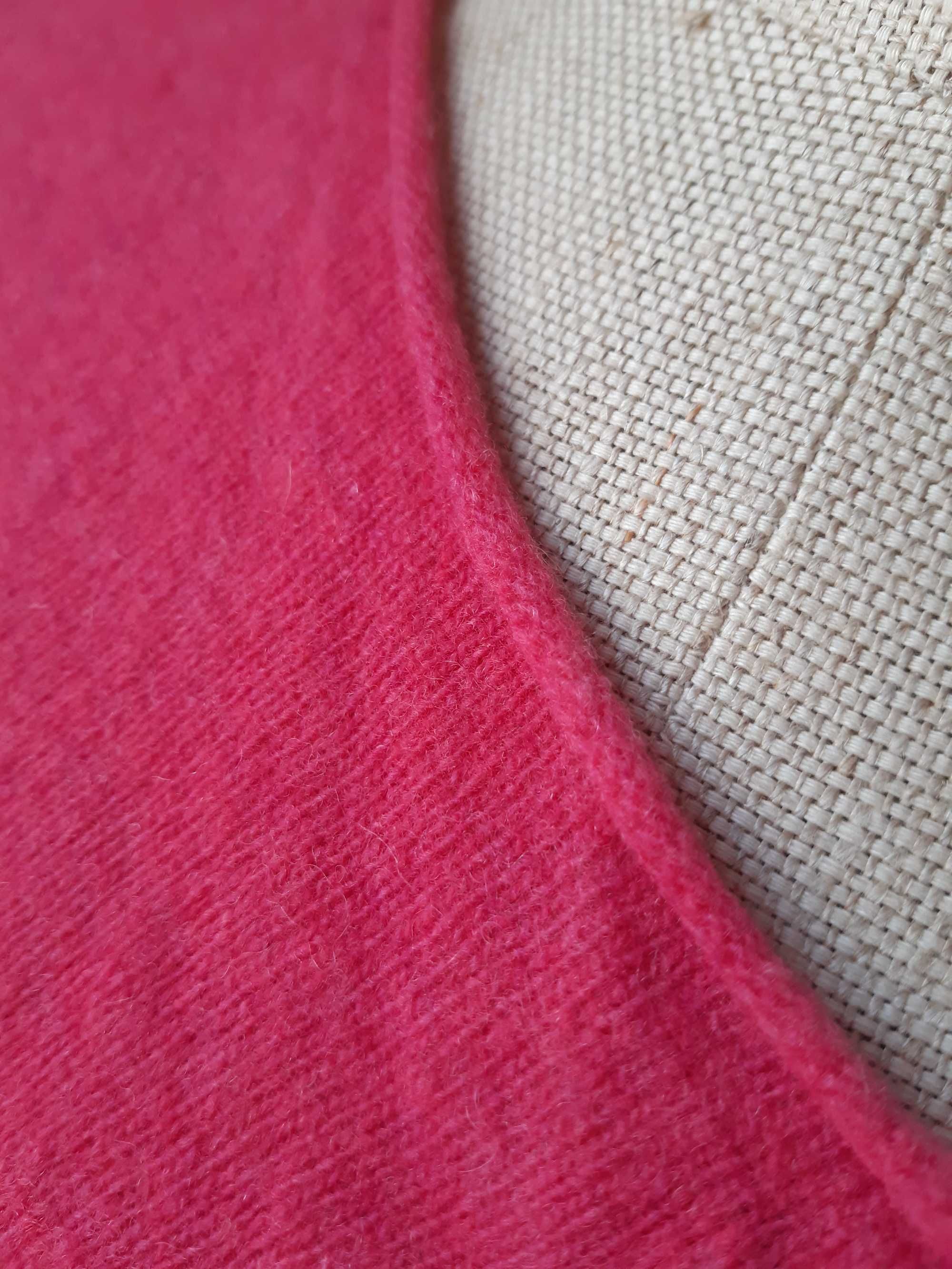 COCOMORE oversize wełna sweter asymetryczny * dłuższy tył * różowy
